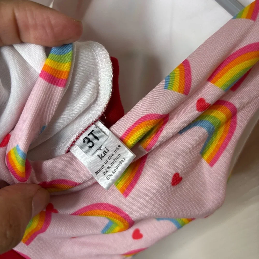 Malia and Kai pink red rainbows twirl tank‎ dress Size 3 NWT